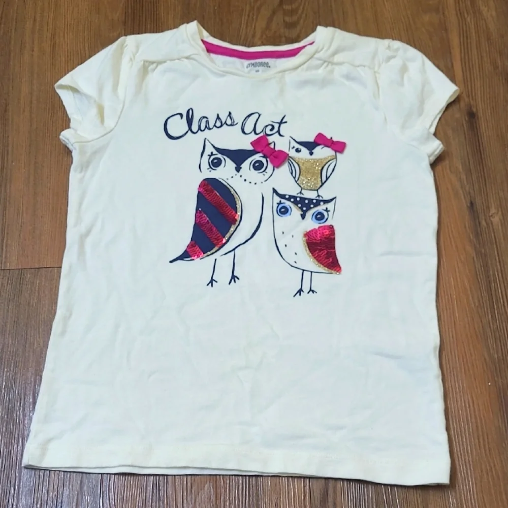 Gymboree Cream T-Shirt with Owl Design used exelente condition. zise 10 for girl